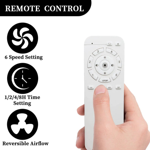 27 Inch Ceiling Fan With Light No Fuss Remote Control Dimmable LED And 3 Color Temperatures With 1 2 4 8 Hour Timers remote