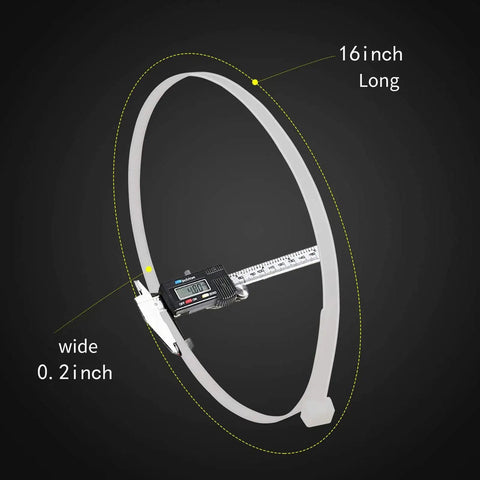 16 Inch Heavy Duty Cable Ties 100 Pack Self Locking Nylon Wire Ties White With 70 Pound Tensile Strength Heat And UV Resistant