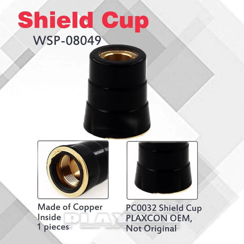PC0032 Shield Cup made of copper for CB70 Plasma Electrode Tip Kit For Eastwood Versa Cut 60 Amp Torch PKG38