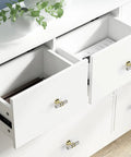Open white drawers with two tone brushed nickel and gold cabinet knobs set of ten for kitchen cabinets dresser bathroom closets and cupboards made from zinc alloy base and aluminum knobs durable and easy to install
