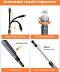 Extendable handle features of Go To 150 In 1 Precision Screwdriver Set For Electronics Repair With 120 Magnetic Bits And Tools Kit in black