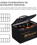 Heavy Duty LiPo Battery Storage Bag Fireproof And Explosionproof With Large Capacity Safe Pouch open showing battery cells