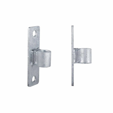 Side view of Wall Mount Gate Hinges For 5/8 Inch Pin Chain Link Fence Post, Heavy Duty Galvanized Iron Hardware Pack Of 4