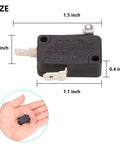 Golf Cart Accelerator Pedal Box Micro Switch For EZGO TXT 1994 Up Replacement 25861G01 shown with dimensions and hand for scale