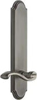 Arc Tall Plate Portofino Lever Single Dummy Door Hardware In Antique Pewter on solid forged brass for 84 inch or taller doors