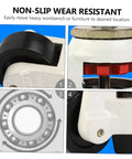 Heavy Duty Leveling Casters 4 Pack With Locking 360 Degree Swivel Wheels showing non-slip wear resistant design and assembly details.