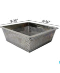 Stainless Steel Commercial Floor Drain Strainer, Heavy Duty 8.5 By 8.5 By 3 Inches, Silver Finish, Easy Clean Debris Screen