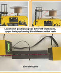Slick Desktop 3D Printer Filament Extruder And Recycling Rig showing limit positioning for various reel widths.