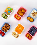 Two Compartment Reusable Snack Containers With Lids For Go-To Meal Prep On The Go Made From Wheat Straw Eco Friendly 3 Pack
