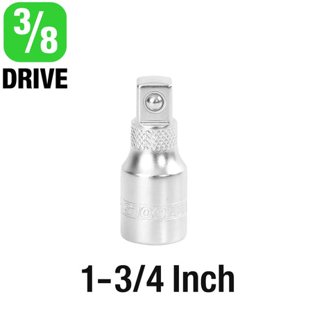 1-3/4 Inch 3/8 Inch Drive Socket Extension Bar For Tight Spaces, Chrome Steel Finish, shown standing upright