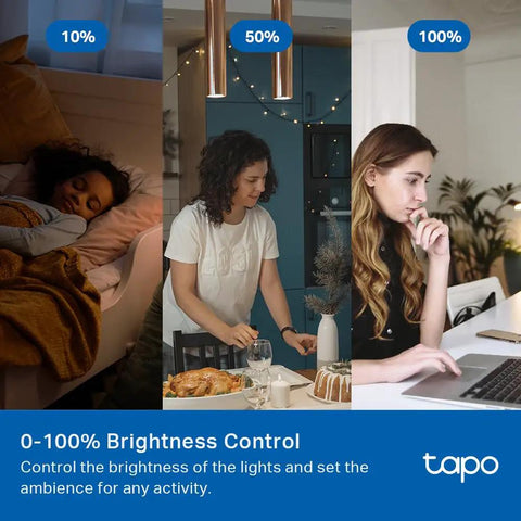 Women using different brightness settings with Smart 3 Way Dimmer Switch Kit With Matter Compatible, Energy Monitoring, Neutral Wire Required.