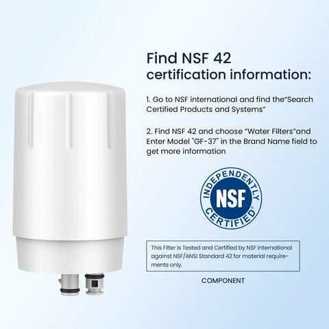 Replacement Faucet Filter For Brita On Tap Water System 36311 with NSF certification information and logo