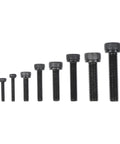 Heavy Duty Metric Bolts And Nuts Set With Flat And Lock Washers M2 To M5, 12.9 Grade Alloy Steel, Built To Last, Precise Threads Under 0.01mm Tolerance For Quick, No Fuss Assembly. black socket head bolts in sizes M2-M5