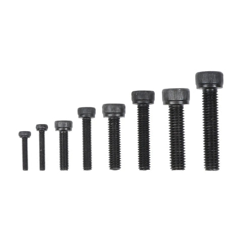 Heavy Duty Metric Bolts And Nuts Set With Flat And Lock Washers M2 To M5, 12.9 Grade Alloy Steel, Built To Last, Precise Threads Under 0.01mm Tolerance For Quick, No Fuss Assembly. black socket head bolts in sizes M2-M5