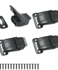 Top Shelf Concealed Toggle Latches 4 Pack Stainless Steel Press To Close Box Locks, black design, hardware kit with screws.
