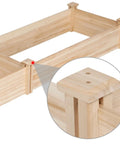 Detail of Dual Section Divisible Wooden Raised Garden Bed 8 By 2 Feet Elevated Planter Box Corner Joint