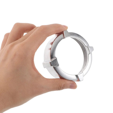 Electric Meat Grinder Replacement Parts Aluminum Alloy Grinder Tube For Home Kitchen Sturdy Meat Mincer Spare Tool Kit To Speed Up Grinding And Make Sausage Like A Pro, silver ring close-up