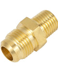 2 Pack Brass Tube Fitting Half Union Gas Adapter 3/8 Flare And 1/4 NPT Male Pipe Connector Heavy Duty Brass Construction, Built To Last