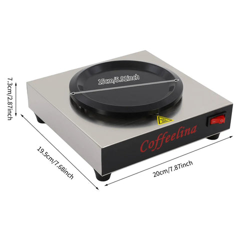 Keep Your Morning Brew Piping Hot With This Rugged Stainless Steel Coffee Warmer Plate Featuring Auto Shut Off And Sturdy Grip Base, 20cm size.
