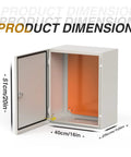 Open Rugged Steel Electrical Enclosure 20x16x10 Inch IP66 Waterproof Metal Box Wall Mount With Mounting Plate