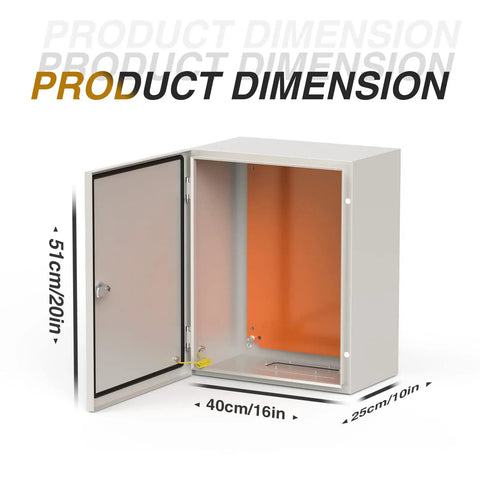 Open Rugged Steel Electrical Enclosure 20x16x10 Inch IP66 Waterproof Metal Box Wall Mount With Mounting Plate
