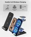 Wireless Charger For Thick 10mm Cases OtterBox Heavy Duty 3 In 1 Charging Dock For iPhone 17 16 15 14 Pro Max with double coil