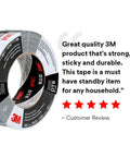 Three rolls of Industrial Strength Silver Duct Tape 1.88 Inch By 60 Yard Pack Of 3 with customer review and 5-star rating