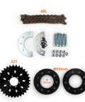 32T Rear Sprocket With 16T Freewheel And Adapter For Left Drive Ebike Motor Kit MY1016Z with chain, bolts, and hardware