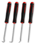 4 Piece Hook And Pick Set For Tight Spaces Precision Automotive Tools With Comfort Grip And Anti Slip Shaft O Ring And Gasket Removal