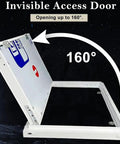 Heavy Duty Aluminum Access Panel With Smooth Finger Slide Drywall Cover For Plumbing And Electrical Service Doors Slick Invisible Attic Plate Solid Welded Frame 80 X 200 Cm, opening at 160 degrees.
