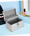 Open Silver Aluminum Tool Box With Double Layer And Large Inner Compartment Lightweight And Versatile Carrying Case