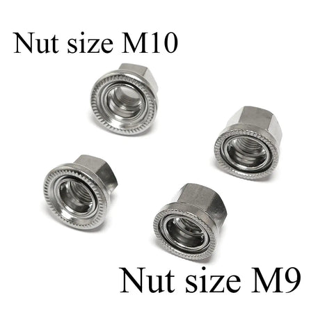Beefy Track Nut Set For Bicycle Front And Rear Axles, 4 Pieces, M9 Front And M10 Rear, 7075 Aluminum Alloy Hub Axle Nuts, Chrome Plated