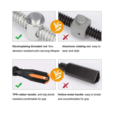 Comparison of components for Two Pack 90 Degree Right Angle Clamps for Woodworking and Metalworking Aluminum Alloy Corner Clamp