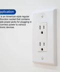 Slick Multifunction Wall Outlet With Built In Usb And Type C Ports 125V 15A Tamper Resistant Socket Plate on a wall powering devices.