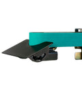Heavy Duty Industrial Belt Grinder With Kickass 1 Hp Motor And Tilting Stand, black attachment and teal belt visible.