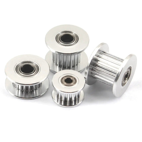 20 Teeth 5mm Bore 10mm Wide GT2 Aluminum Idler Pulley Timing Belt Wheel For 3D Printers And CNC Machines, Low Noise, High Precision, Rust Resistant, Durable Aluminum Alloy Accessory Pack Of 10