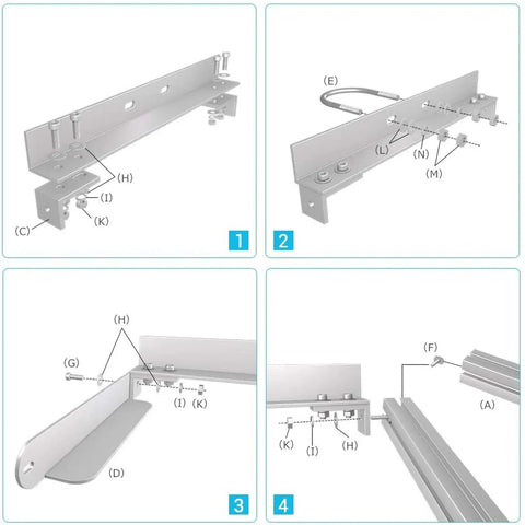 Heavy Rugged Solar Panel Pole Mount For Off Grid Living Complete Free Standing Hardware Rack detailed assembly parts and instructions.