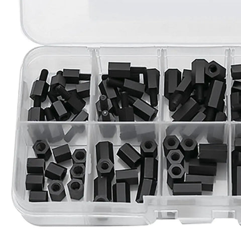Nylon Standoff And Screw Kit 180 Piece With Nuts For Easy Install Hex Spacers Built For Automotive And Large Projects in organizer case