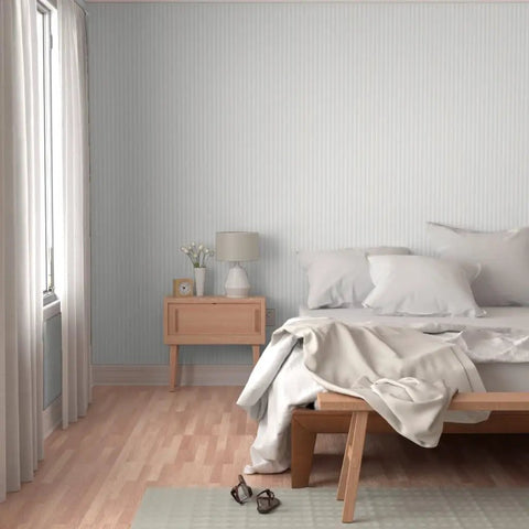 Premium PVC Free Type II Professional Wallpaper Featuring Matte Linen Texture Hella Durable Finish Zero Hassle Paste To Paper Install For Kitchens And Bathrooms Real Deal Quality in a light bedroom setting.