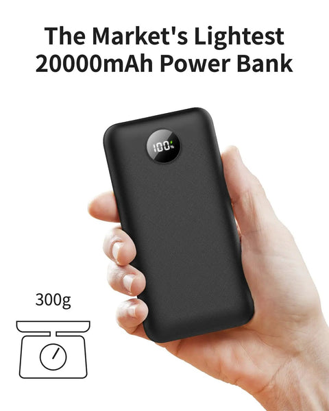 Ultra Lightweight 20000mAh Heated Vest Battery Pack With 5V 2A Usb Output For Jackets And Hoodies held in hand, 300g weight