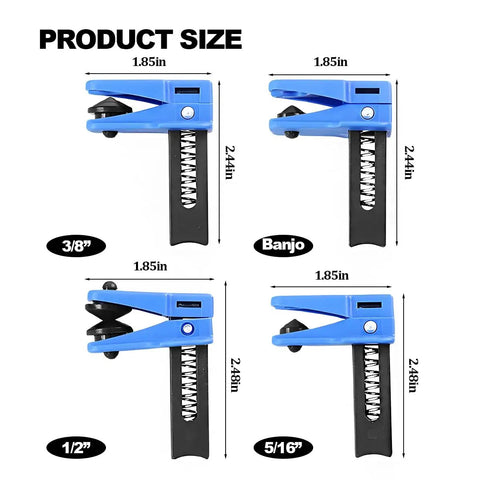 Four Piece Car Brake Line Plug Kit With Leak Proof Stop Clamp sizes 3/8, 5/16, 1/2, Banjo for SUVs, trucks, caravans