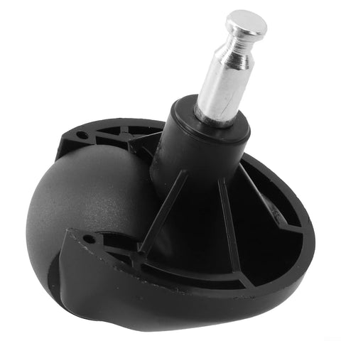 Omni wheel replacement for Lefant robot vacuum; black plastic wheel with metal axle, close-up view.
