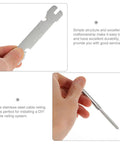 Hand holding wrench from Stainless Steel 3/16 Inch Threaded Lag Screws Cable Railing Kit With Left And Right Hand Threads For Wood Posts