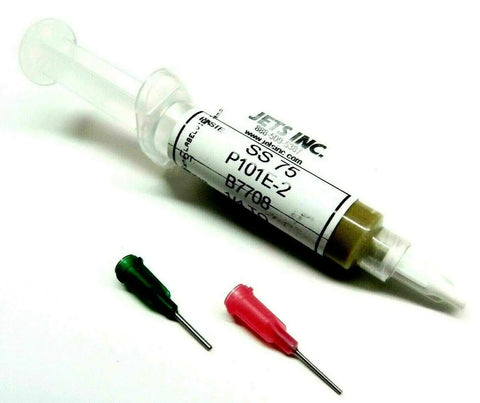 Silver Solder Paste For Jewelry Making And Fixes, E Soft To Hard, Easy To Use 1/4 Troy Ounce Syringe, with colored tips.