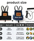 Adjustable Bird Flight Suit Harness Escape Proof Design With Anti Bite Straps in S M L sizes, denim and black canvas