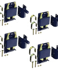 Heavy Duty 4 Pack Small Blue Lockable Gate Latch For Cattle Fences Featuring A Straight Up Reliable Two Way Security Lock and matching hardware.