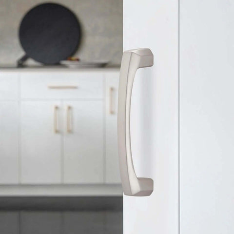 Two Pack Three And Three Quarter Inch Kitchen Cabinet Handles Brushed Satin Nickel Drawer Pulls, Heavy Duty Zinc Alloy Hardware