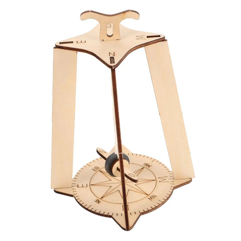 Wooden compass assembly from the Stem Building Kit For 3D Compass Project Educational Science DIY Wood Craft Kit For Kids And Teens