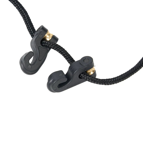 Close-up of Crossbow Cocking Rope With Double Handles Easy String Puller Cocker Aid detail with hooks and durable tool material.