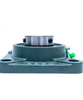 Front view of Heavy Duty Pillow Block Bearing UCF208-24 1-1/2 Inch Bore with cast iron housing and chrome steel ball bearing.